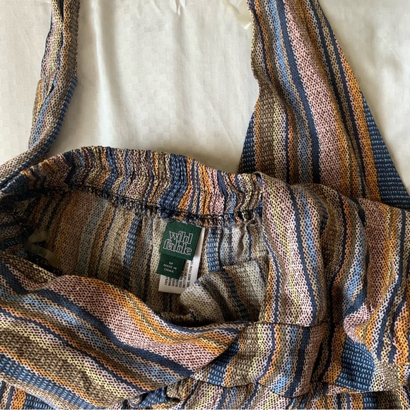 ୨୧ ･ﾟ✧ Wild Fable Striped Deep V-Neck Halter Jumpsuit - Picture 7 of 8